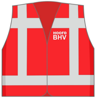Veiligheidsvest met opdruk Hoofd BHV Rood